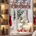 thumbnail image 3 of Christmas Candy Valances for Windows, 42 x 18in, Pink Ginger Bread House Xmas Tree Snowflake Rod Pocket Kitchen Valance Curtain Light Filtering Window Treatments for Living Room Bedroom, 1 Panel, 3 of 7