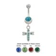thumbnail image 1 of 14ga Dragonfly Dangle Belly Ring with Cz Jewels, 1 of 1