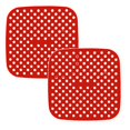 thumbnail image 1 of Oleegame 2 Pcs Plateaux de Pique-Nique pour Aliments Doublures Réutilisables pour Friteuse à Air Chaud Accessoires en Silicone Rouge, 1 of 8