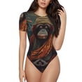 thumbnail image 1 of Balery Banana Leaf Meditating Gorilla Body de cuello redondo de manga corta para mujer Tops de manga corta Tops básicos-Medium, 1 of 7