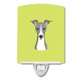 thumbnail image 1 of "Caroline's Treasures Lámpara de noche de cerámica de galgo italiano verde lima con tablero de ajedrez, 6 x 4, multicolor" Caroline's Treasures BB1298CNL, 1 of 1