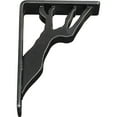 thumbnail image 6 of Ekena Millwork 2"W x 5 1/2"D x 8"H Damon Wrought Iron Bracket, (Triple center brace), Powder Coated Black, 6 of 11
