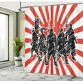 thumbnail image 5 of Ambesonne Japanese Shower Curtain, Samurai Ninja Retro, 69"Wx75"L, Red Black, 5 of 5