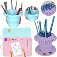 thumbnail image 2 of Foldable Silicone Brush Washer Dryer Stand Portable All-in-One Painting Station for Watercolor Acrylic Oil Non-Slip Base Space Saving, 2 of 7