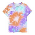 thumbnail image 2 of Fnooota Girls T Shirts, Soft Short Sleeve Tie Dye Crew Neck Summer Tops Orange Size 7-8, 2 of 3