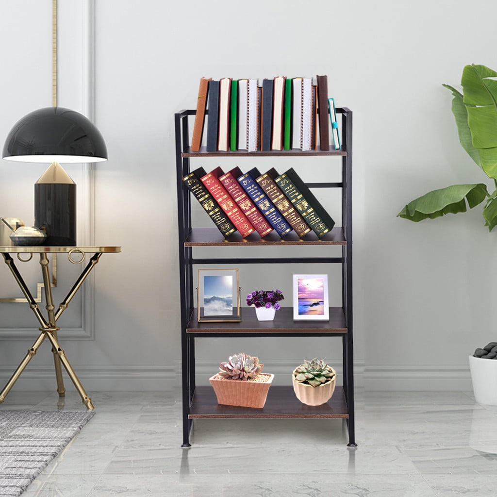 4Tiers Bookcase Home Office Shelf Storage Rack Sturdy Shelf Organizer Bookshelf