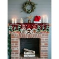 thumbnail image 6 of Black Red Plaid Christmas Mantel Scarf Fireplace Decorations for Living Room, Gnomes Xmas Tree Snowflake Gifts Birds Fireplace Mantel Scarf Cover Runner for Thanksgiving/Christmas Decor 60"x17", 6 of 6