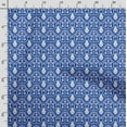 thumbnail image 3 of Soimoi Damask Print,Cotton Cambric, Quilting Fabric Sold by The Yard 42 Inch Wide, Medium Weight Cotton Fabric, SewingSupplies,White & Blue, 3 of 5