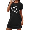 thumbnail image 1 of Funicet Shorts pour Femmes, Robe pour Femmes, Chemise de Nuit Courte Surdimensionnée Imprimée Col Rond et Manches Courtes, Robe d'Été Aguichant pour Femmes, Robe à Manches Courtes pour Femmes, 1 of 7