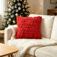 thumbnail image 5 of Christmas Pillow Covers 18x18 inch Christmas Decorations Clearance, Sofa Couch Pillow Covers Square Fall Winter Decor Pillowcase for Farmhouse, Holiday Decorative Throw Pillow Covers for Home, Red, 5 of 6