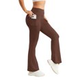 thumbnail image 2 of Scrunch Butt Lifting Leggings for Women Flared Yoga Workout Gym Pants with Pockets Coffee L, 2 of 5