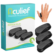 Aculief - Award Winning Natural Headache, Migraine and Tension Relief - Wearable Acupressure - Stress Alleviation - Simple, Easy & Effective - 3 Pack (Black)