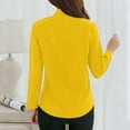 thumbnail image 3 of AherBiu Business Casual Tops for Women Button Down Shirts Long Sleeve Lapel V Neck Office Ladies Work Blouse, 3 of 4