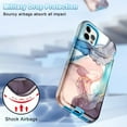 thumbnail image 3 of CASEFIV for iPhone 12 Pro Max Case,Marble Pattern Heavy Duty Shockproof Full Body Protective Women Girls Cover for iPhone 12 Pro Max, Blue Gray, 3 of 7