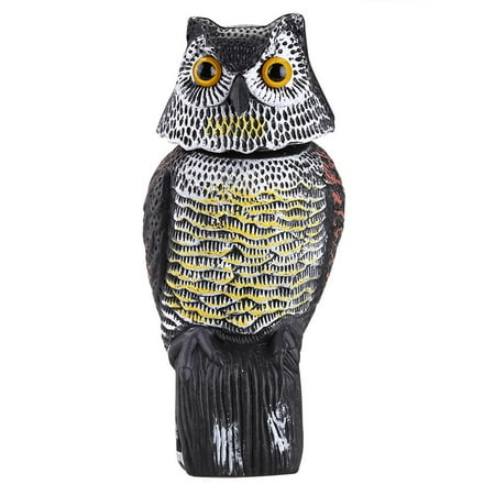 Scarecrow Decks - HURRISE Rotating Head Owl Decoy Protection Repellent Bird Pest Scarer Scarecrow Garden