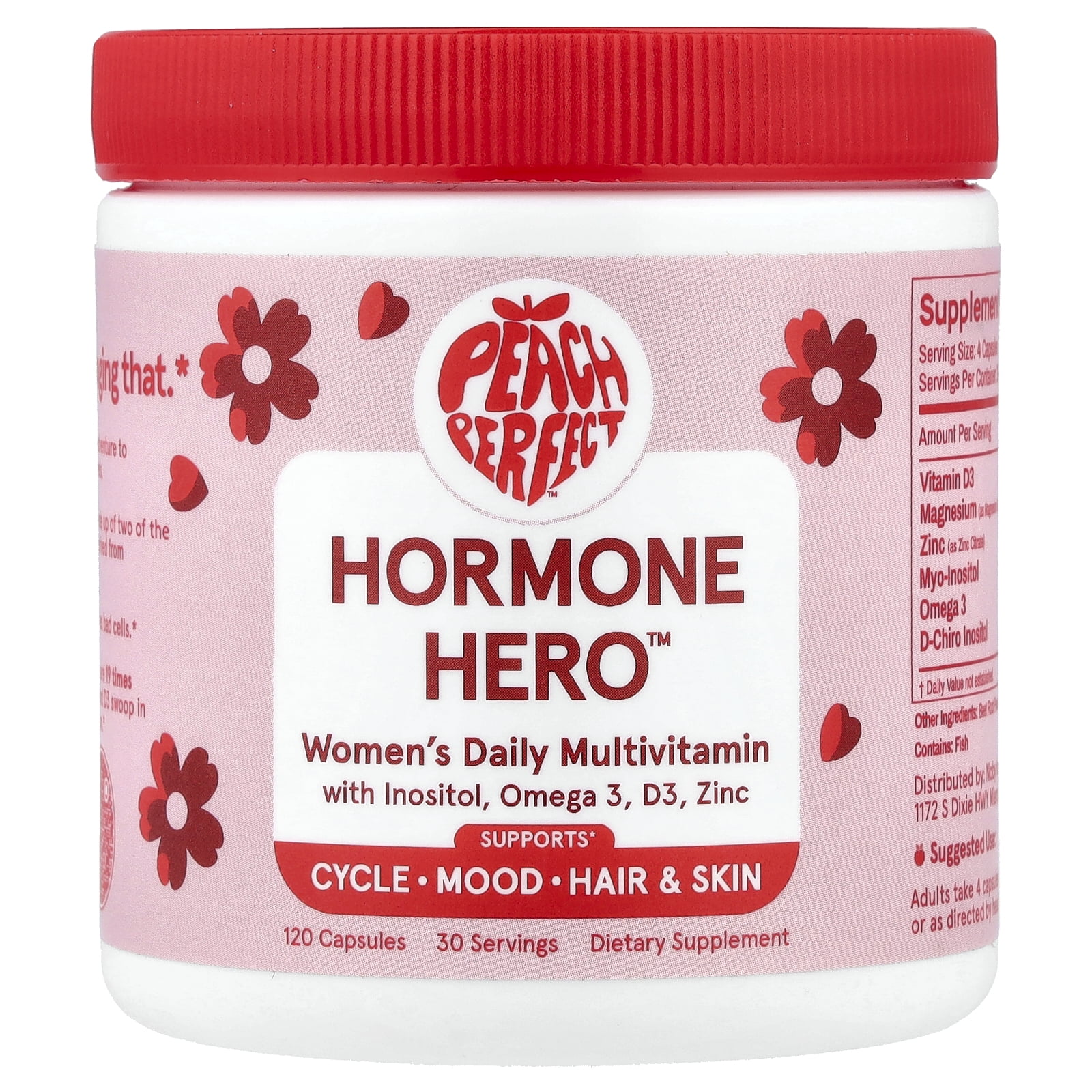 Peach Perfect Hormone Hero™, Women's Daily Multivitamin, 120 Capsules