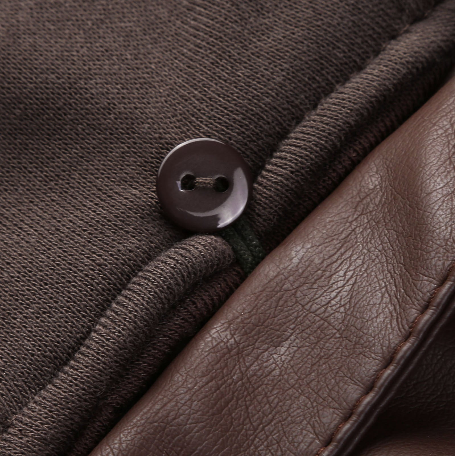 Women's Faux Leather Jacket Plus Size Stand Collar Zipper Outerwear Casual Removable Hoooded Motorcycle Jacket Coats Brown Xxl