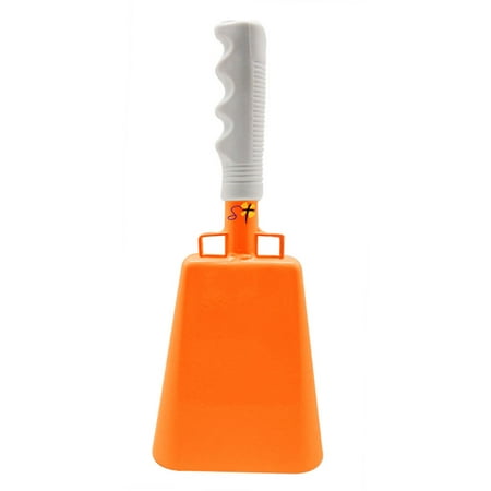 9.6 inch Tennessee Orange Bell White Handle Cowbell with Stick Grip Handle Used for Cheering at Sporting Events - Cow Bell by Stewart Trading