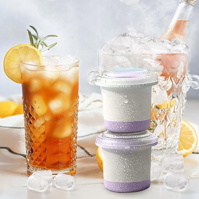 weibbin Large Ice Blocks Molds Whiskey Cocktail Squares Ice Making Box Flexible to Demold 1PC