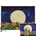 thumbnail image 1 of Fondo de fotografía de campo de calabaza de Halloween de 7x5 pies, cartel de fiesta de cumpleaños para niños, Fondo de Luna de noche estrellada, cabina de fotos oso de fresa Electrónica, 1 of 5