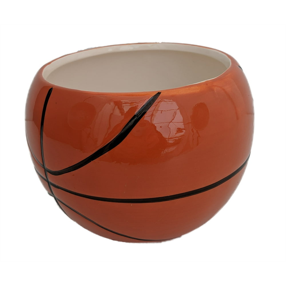 Basketball Ceramic Sports Planter 3.5" x 3.75"