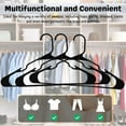 thumbnail image 4 of (18) Black Plastic Hangers, 16.5x9in Ultimate Space-Saver Premium Heavy-Duty Clothes Shirts Blouses Dress Multipurpose Non-Slip Hanger Unclutter Home Wardrobe Organizers & CUSTOM Storage Carrier, 4 of 7