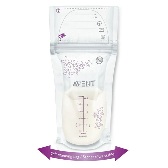 Philips Avent SCF603/50 - 6 oz/180mL Breast Milk Storage Bags, 50 Count