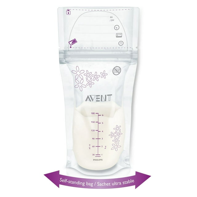 Philips Avent SCF603/50 - 6 oz/180mL Breast Milk Storage Bags, 50 Count