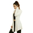 thumbnail image 3 of DailyWear Women's Open-Front Soft Draped Long Sleeve Cardigan Sweater Longline Tunic Medium, Ivory, 3 of 4
