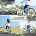 thumbnail image 5 of Beach Cruiser Bike for Women 24/26 Inch Ladies Bike 11 Speed Complete Cruiser Bikes with Dual V-Brake and Adjustable Seat, Adult City Bike for Women, Men, 5 of 8