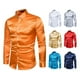 thumbnail image 3 of Qarigey Camisa transpirable para hombre Satén con mangas largas - Trabajo Boda o hogar Camisa para hombre Manga larga formal Rosa grande Type3 NO3, 3 of 6