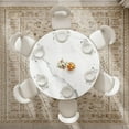thumbnail image 6 of FHKJ HOME 60" Modern Round Dining Table for 6, Glossy White Sintered Stone Top, 6 of 6