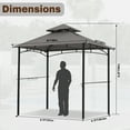 thumbnail image 2 of MASTERCANOPY 8 x 5ft Outdoor BBQ Grill Gazebo with LED Lights and Shelves, Dark Gray, 2 of 6