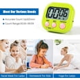 thumbnail image 4 of Magnetic Kitchen Timer with Large LCD Screen（Green）, Timers for Cooking, Studying, Loud Alarm and Countdown Timer, 4 of 5