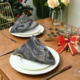 thumbnail image 3 of GZHJMY Cloth Napkin Black Gold Grey Marble Kitchen Dining Table Decor for Cocktail Gathering Party Holiday Wedding Everyday Use 1 Pack 20" × 20", 3 of 6