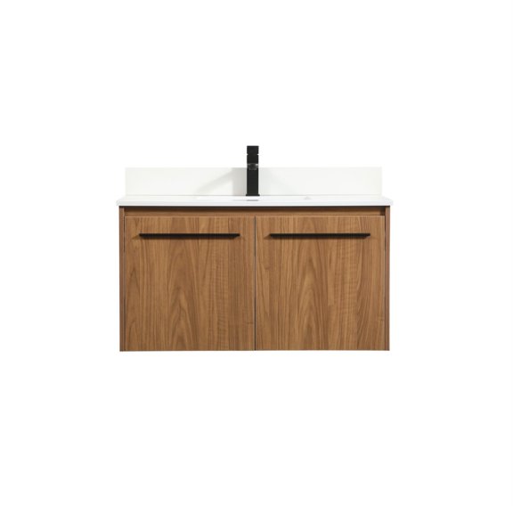 Elegant Decor Penn 36" Single Bathroom Vanity with Backsplash in Walnut Brown