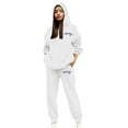 thumbnail image 2 of Women's Merry Print Hooded Sweatsuit Set, 2 Piece Loungewear Outfit, Cute Graphic Hoodie and Jogger Pants, Soft Fleece Tracksuit, Cozy Casual Matching Set White L, 2 of 4