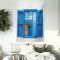 thumbnail image 4 of View from Window of Sea and Lighthouse Mediterranean Decor Wall Hanging Tapestry, 4 of 5