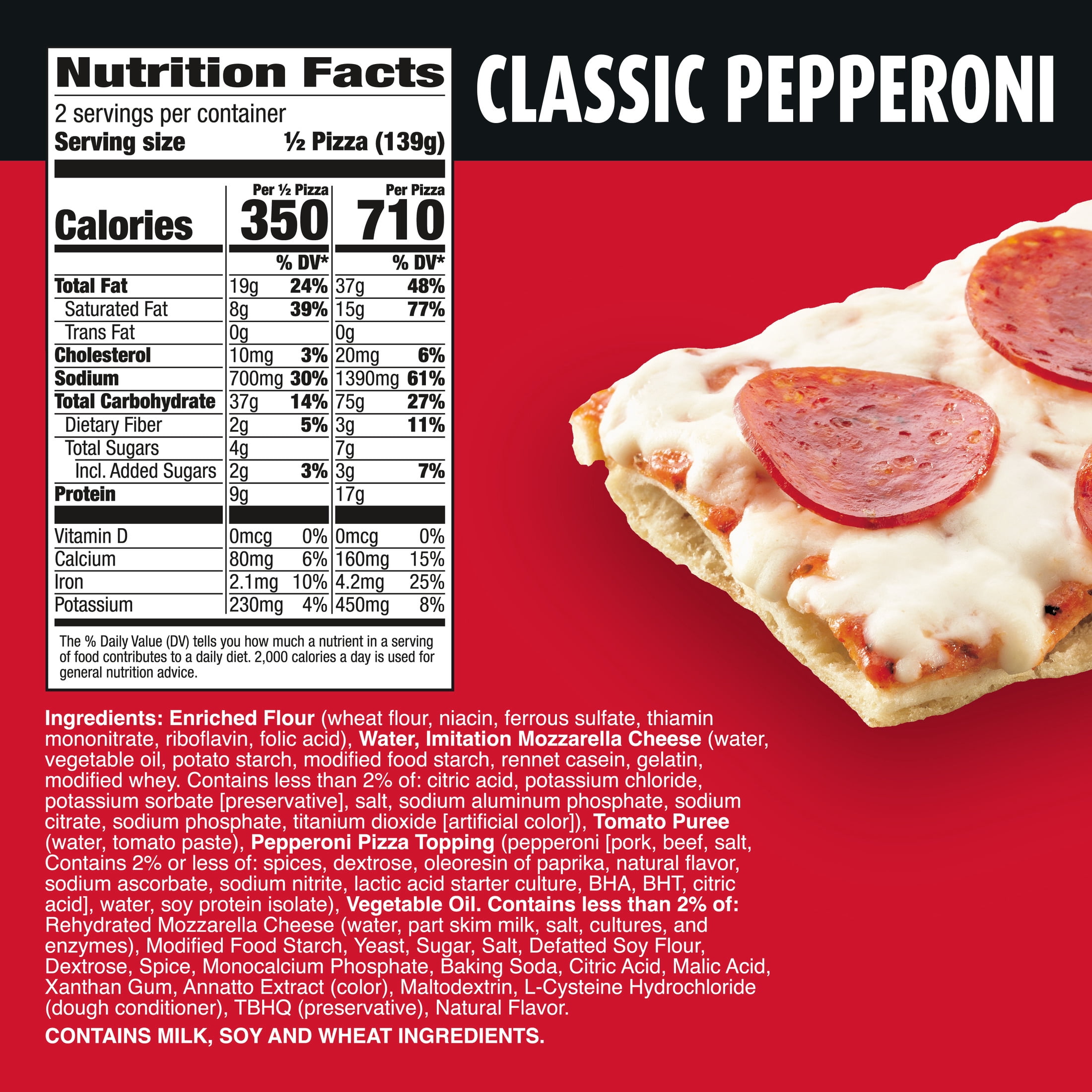 Totino's Party Pizza, Classic Pepperoni, Frozen Pizza, Frozen Snacks, 9.8 oz
