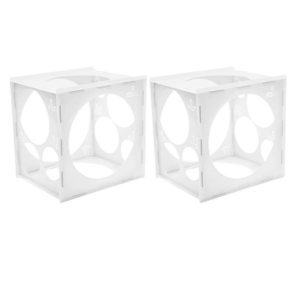 Balloon Sizer Cube Box with 11 Holes for Made of PVC White Color 2 Pcs