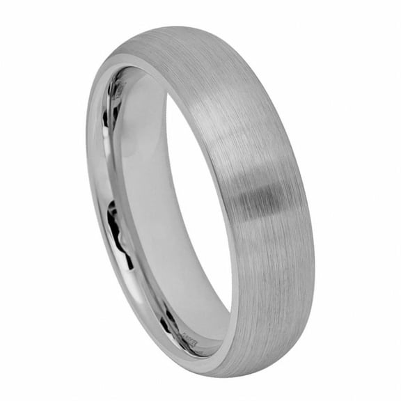 6mm Tungsten Carbide Brushed Domed Classic Style Wedding band Ring for Men and Ladies