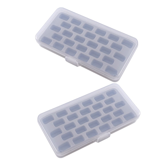 SEWCHICS 2Pcs Sewing Machine Bobbin Case in Grey Plastic with Sponge and Hanging Hole for Craft Storage