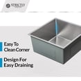 thumbnail image 3 of Strictly Sinks Undermount Silver Kitchen Sink – 18 Inch Single Bowl Bar Prep Sink 16 Gauge Stainless Steel, 3 of 9