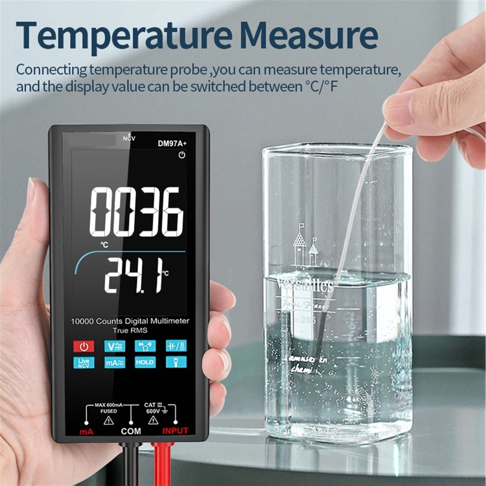 10000 Counts Color Screen Multimeter Temperature Measurement Smart Multimeter NCV True RMS Digital Multimetro Voltage Meter ,High Accuracy