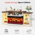 thumbnail image 5 of PLAUIN 60" Electric Fireplace with Mantel, Farmhouse TV Stand for TVs up to 65", Distressed White, 5 of 6