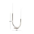 thumbnail image 4 of DecMode 2 Holder Silver Stainless Steel Metal Abstract U-Shaped Candelabra, 4 of 14