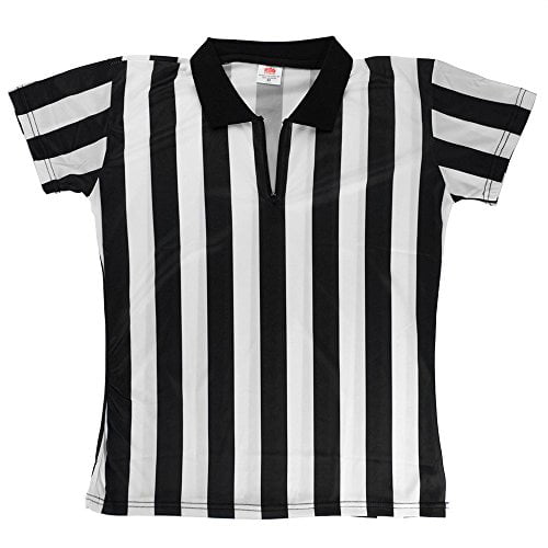 Details about   ChinFun Women's Official Black & White Stripe Referee Shirt Zipper Collar Classi 