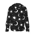 thumbnail image 2 of Goofa Crescent and Stars Printed Women's UPF 50+ Sun Protection Hoodie Jacket Lightweight Long Sleeve Sun Shirt for Women with Pocket Hiking Outdoor-3X-Large, 2 of 9