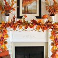 thumbnail image 2 of Artificial Maple Leaf Garland Fake Fallen Leaves Autumn Decor Rattan For Thanksgiving Wedding Festivals Decor Halloween Xmas, 2 of 8