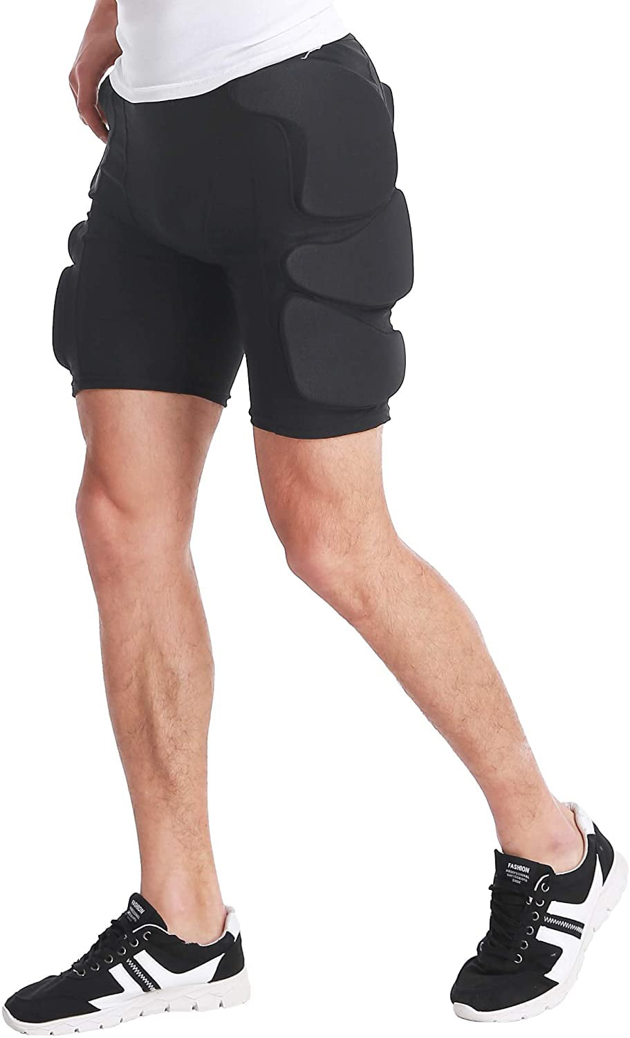 Men Sport Shorts Crash Pads Shorts Compression Short Pants Quick-dry Protector 